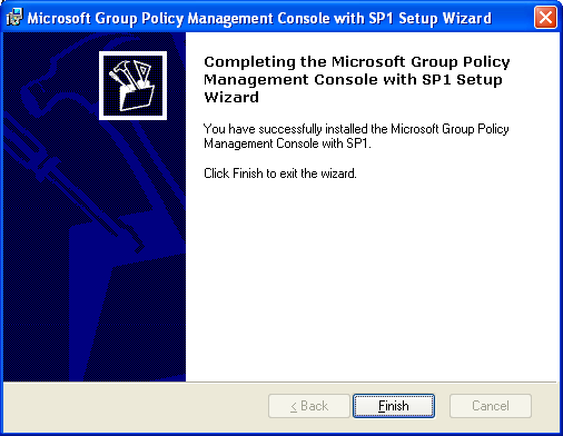 Ολοκληρώνεται η εγκατάσταση της εφαρµογής, που µπορεί να εκτελεστεί από τη διαδροµή Start Programs Administrative Tools Group Policy Management.