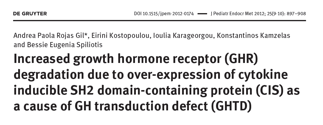 ΔΗΜΟΣΙΕΥΣΗ Abstract Children with growth hormone transduction defect (GHTD) have impaired growth and signal transducer and activator of transcription 3 (STAT3) activation.