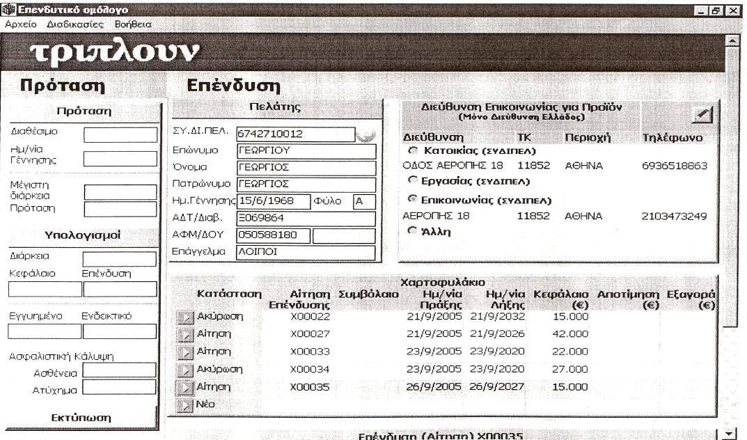 ημερομηνία υποβολής της Αίτησης, που θεωρείται και η ημερομηνία έναρξης της επένδυσης ασφάλισης.