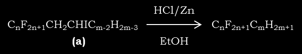 Μεσόμορφες Καταστάσεις Κεφάλαιο 2 υπερφθοριωμένου αλκυλίου C nf 2n+1I προστίθεται σε τερματικό αλκένιο CΗ 2=CHC m-2h 2m-3 παρουσία εκκινητή ΑΙΒΝ, σύμφωνα με την αντίδραση: Στη συνέχεια το ιώδιο του