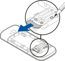Η συσκευή σας συσκευή στην παλάµη σας, ώστε η µπαταρία να πέσει στο χέρι σας. Αφαίρεση της µπαταρίας 1. Αφαιρέστε το πίσω κάλυµµα της συσκευής. 2.