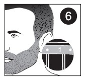 Be certain the trimmer is in the OFF position. 2. Remove the beard trimming comb by pulling it off the trimmer (fig. 7). 3. Switch the trimmer ON. 4.