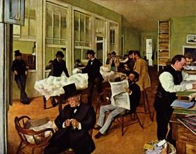 New Orleans Cotton Exchange,Degas (1873) Γεννήθηκε στη Γαλλία γύρω στα 1840. Είναι η ζωγραφική της πραγματικότητας. Ζωγραφίζω αυτό που βλέπω, ότι είναι αληθινό.