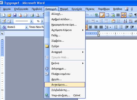 εργαλείο Equation Editor.