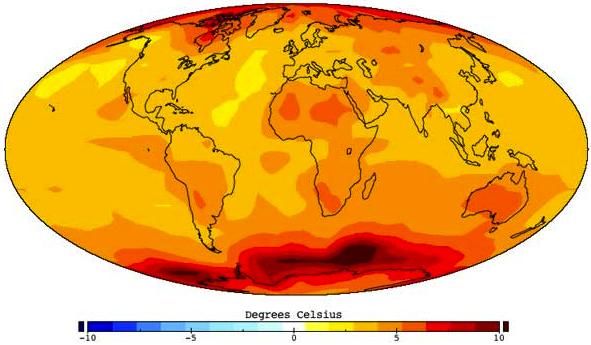 Climate change Expected increase of earth
