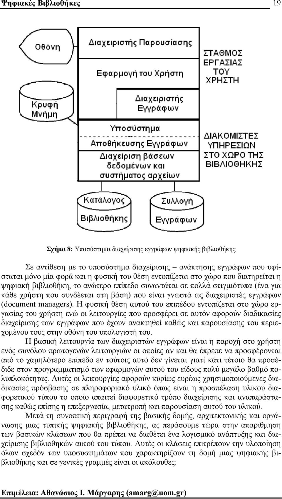 Η φυσική θέση αυτού του επιπέδου εντοπίζεται στο χώρο εργασίας του χρήστη ενώ οι λειτουργίες που προσφέρει σε αυτόν αφορούν διαδικασίες διαχείρισης των εγγράφων που έχουν ανακτηθεί καθώς και