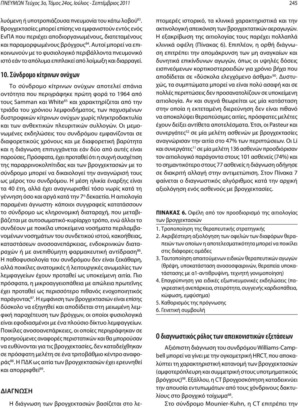 Αυτοί μπορεί να επικοινωνούν με το φυσιολογικό περιβάλλοντα πνευμονικό ιστό εάν το απόλυμα επιπλακεί από λοίμωξη και διαρραγεί. 10.