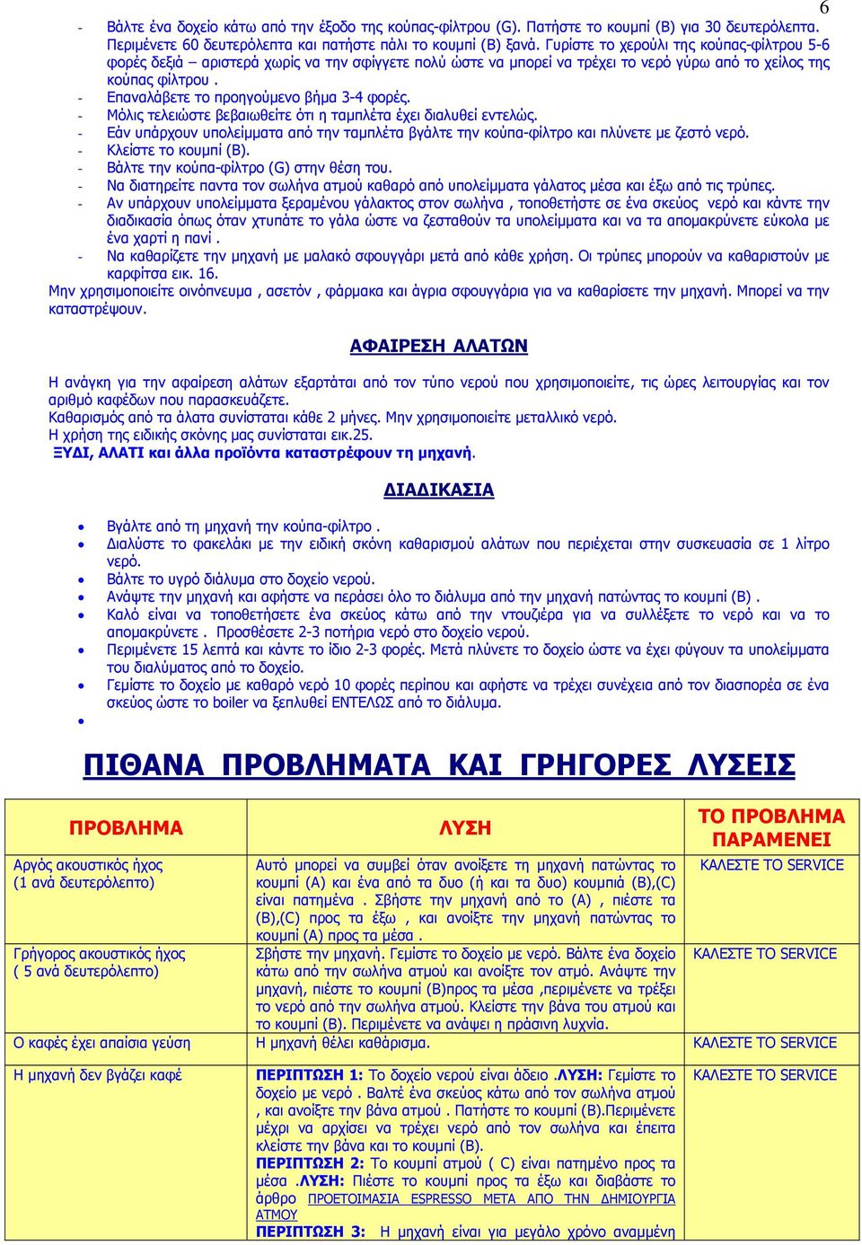 - Επαναλάβετε το προηγούµενο βήµα 3-4 φορές. - Μόλις τελειώστε βεβαιωθείτε ότι η ταµπλέτα έχει διαλυθεί εντελώς.