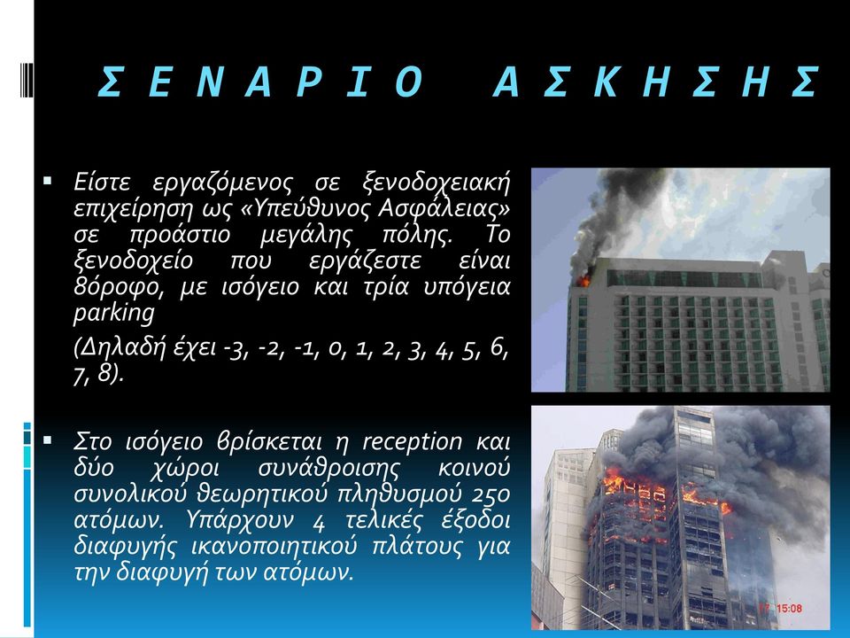 Το ξενοδοχείο που εργάζεστε είναι 8όροφο, με ισόγειο και τρία υπόγεια parking (Δηλαδή έχει -3, -2, -1, 0, 1, 2,