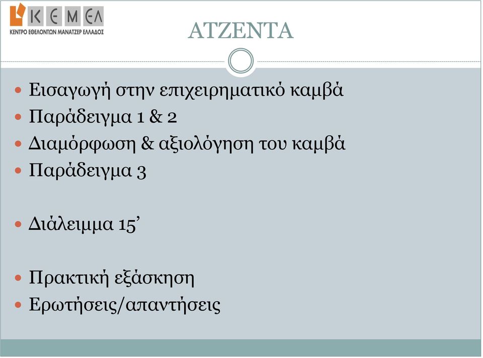 αξιολόγηση του καμβά Παράδειγμα 3