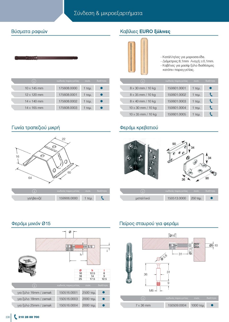 0003 1 τεμ. 10 x 30 mm / 10 kg 150601.0004 1 τεμ. 10 x 35 mm / 10 kg 150601.0005 1 τεμ. Γωνία τραπεζιού μικρή Φεράμι κρεβατιού 22 90 34 16 34 60 64 36 90 γαλβανιζέ 159906.0000 1 τεμ. μεταλλικό 150513.