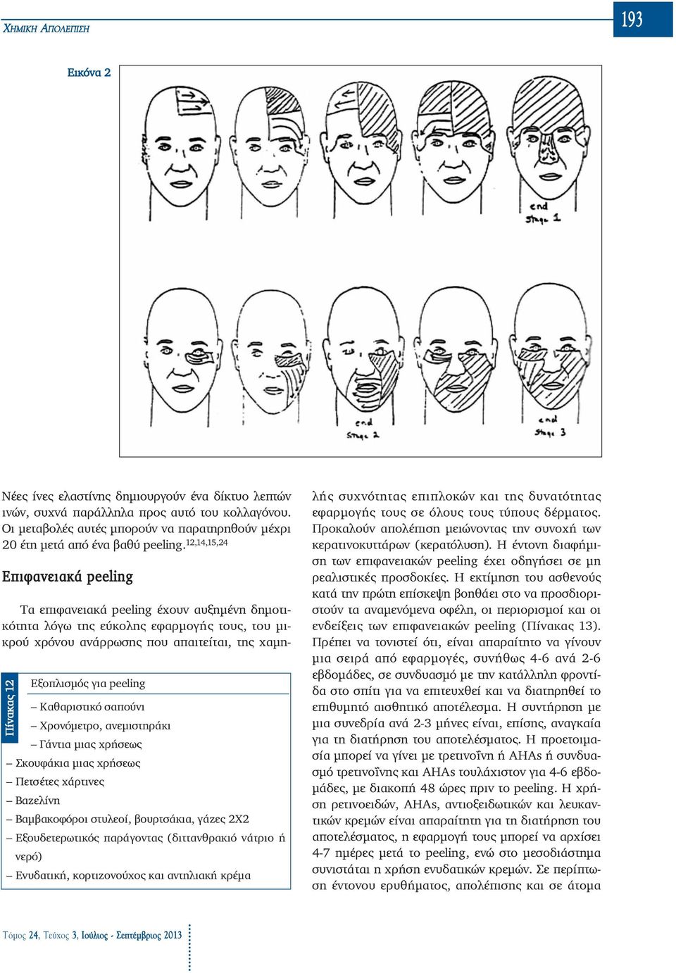 12,14,15,24 Επιφανειακά peeling Ðß íá êáò 12 Εξοπλισμός για peeling Καθαριστικό σαπούνι Χρονόμετρο, ανεμιστηράκι Γάντια μιας χρήσεως Σκουφάκια μιας χρήσεως Πετσέτες χάρτινες Βαζελίνη Βαμβακοφόροι