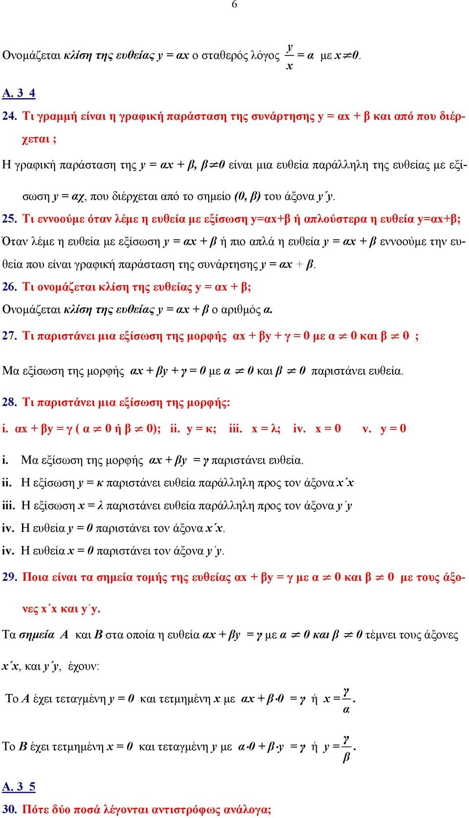 από το σημείο (0, β) του άξονα y y. 25.