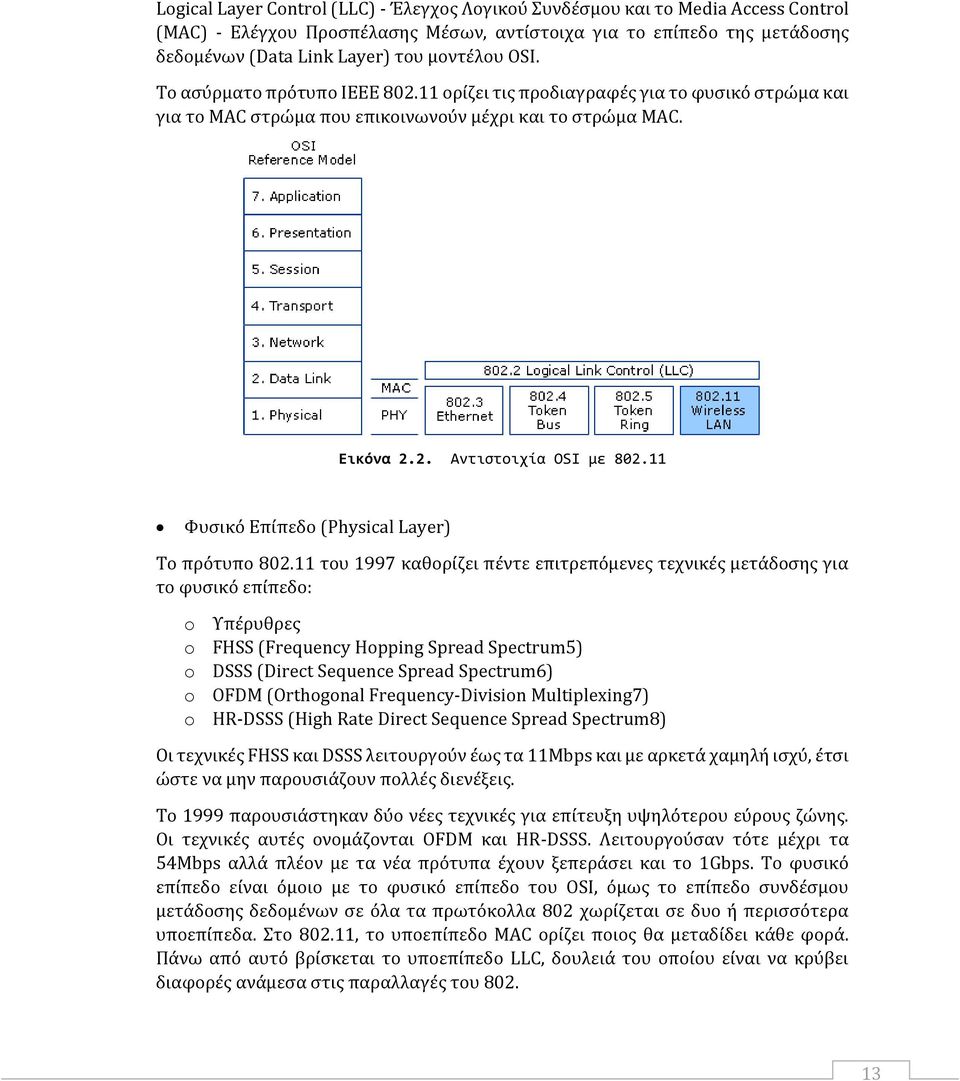 11 Φυσικό Επίπεδο (Physical Layer) Το πρότυπο 802.