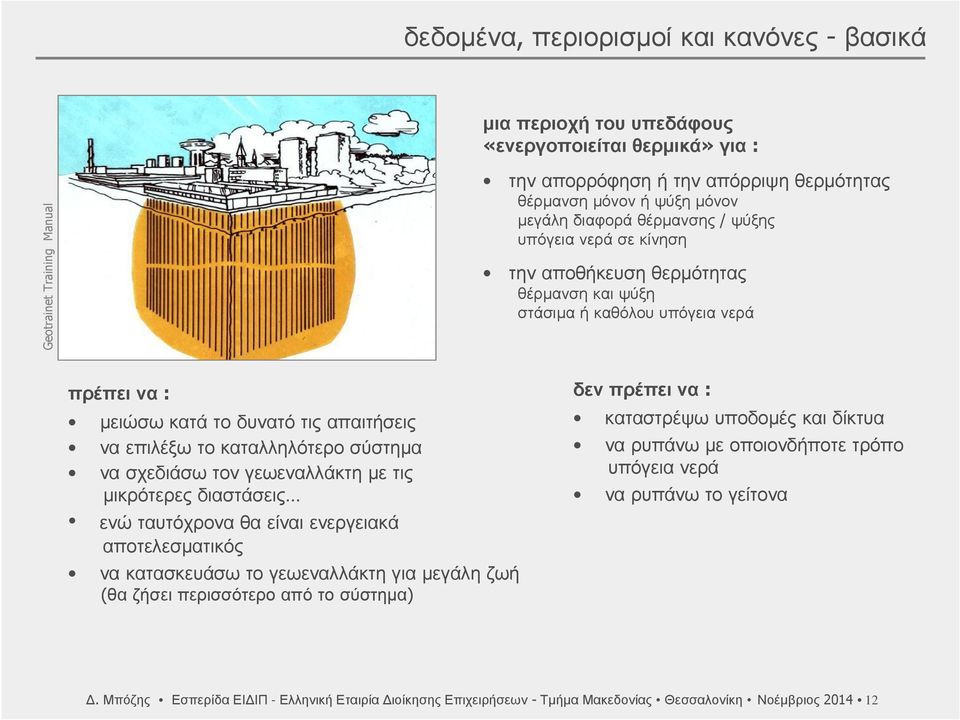 καταλληλότερο σύστημα να σχεδιάσω τον γεωεναλλάκτη με τις μικρότερες διαστάσεις ενώ ταυτόχρονα θα είναι ενεργειακά αποτελεσματικός να κατασκευάσω το γεωεναλλάκτη για μεγάλη ζωή (θα ζήσει περισσότερο