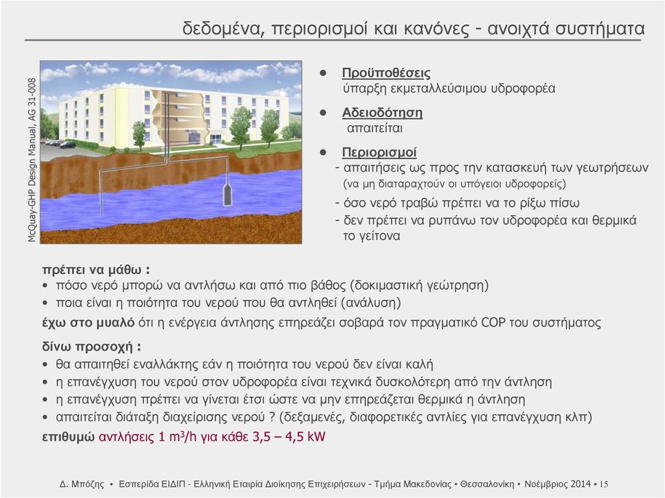 από πιο βάθος(δοκιμαστική γεώτρηση) ποιαείναιηποιότητατουνερούπουθααντληθεί(ανάλυση) έχω στο μυαλό ότι η ενέργεια άντλησης επηρεάζει σοβαρά τον πραγματικό COP του συστήματος δίνω προσοχή:
