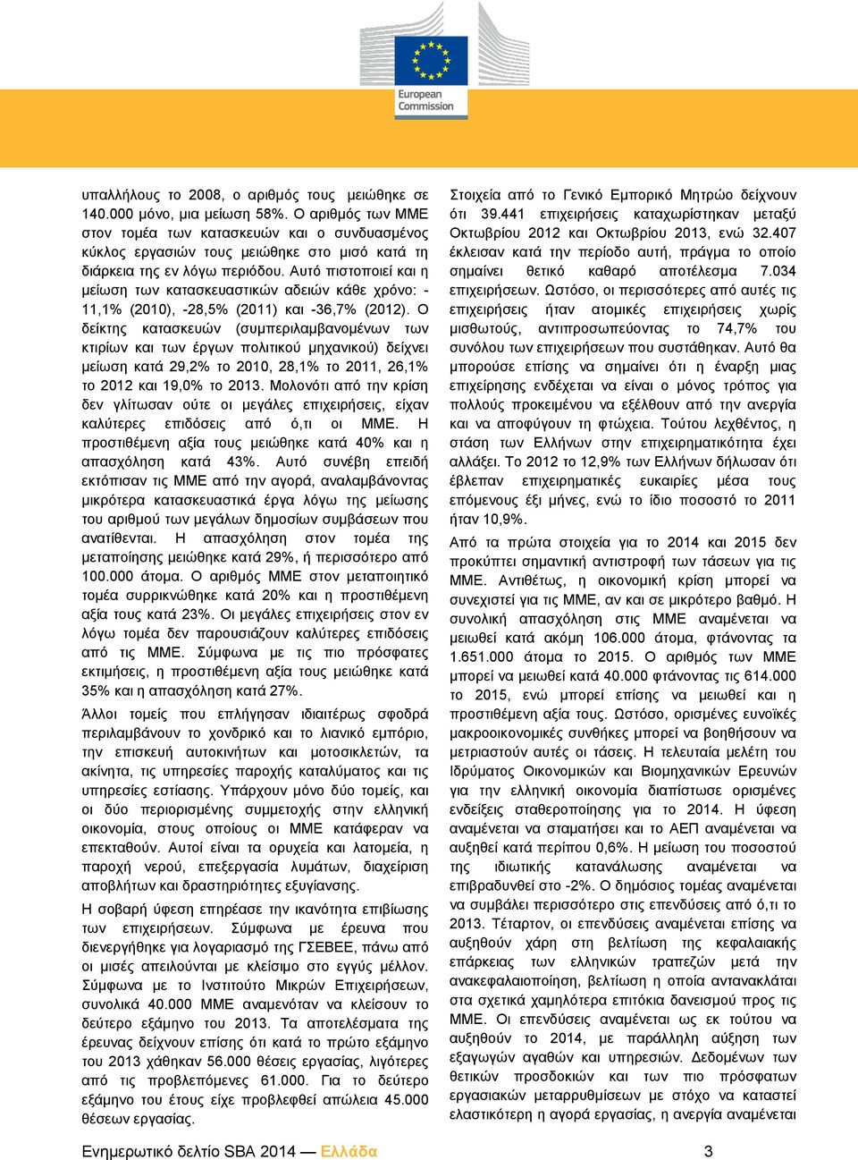 Αυτό πιστοποιεί και η μείωση των κατασκευαστικών αδειών κάθε χρόνο: - 11,1% (2010), -28,5% (2011) και -36,7% (2012).
