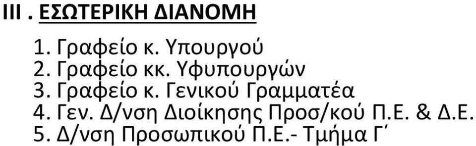 Γραφείο κ. Γενικού Γραμματέα 4. Γεν. Δ/νση Διοίκησης Προσ/κού Π.