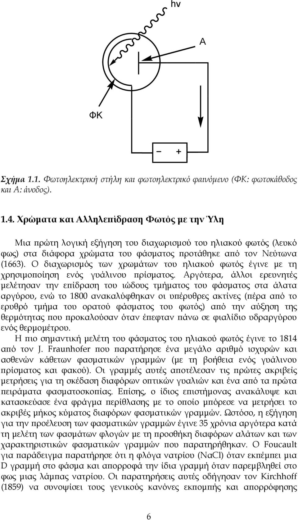 Ο διαχωρισμός των χρωμάτων του ηλιακού φωτός έγινε με τη χρησιμοποίηση ενός γυάλινου πρίσματος.