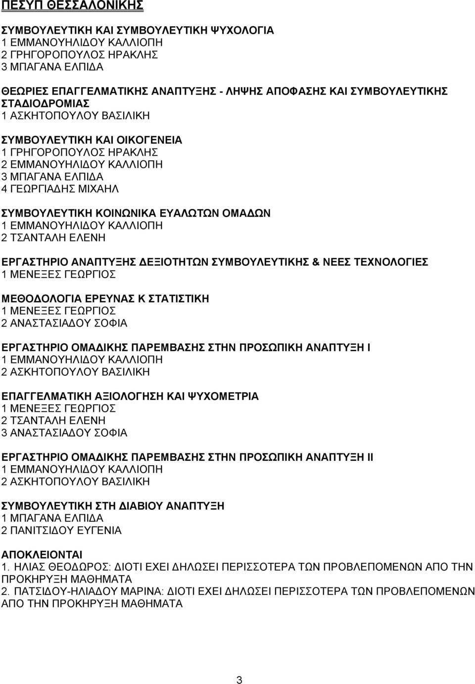 ΓΕΩΡΓΙΟΣ 2 ΑΝΑΣΤΑΣΙΑΔΟΥ ΣΟΦΙΑ 1 ΕΜΜΑΝΟΥΗΛΙΔΟΥ ΚΑΛΛΙΟΠΗ 2 ΑΣΚΗΤΟΠΟΥΛΟΥ ΒΑΣΙΛΙΚΗ 1 ΜΕΝΕΞΕΣ ΓΕΩΡΓΙΟΣ 2 ΤΣΑΝΤΑΛΗ ΕΛΕΝΗ 3 ΑΝΑΣΤΑΣΙΑΔΟΥ ΣΟΦΙΑ 1 ΕΜΜΑΝΟΥΗΛΙΔΟΥ ΚΑΛΛΙΟΠΗ 2 ΑΣΚΗΤΟΠΟΥΛΟΥ ΒΑΣΙΛΙΚΗ 1