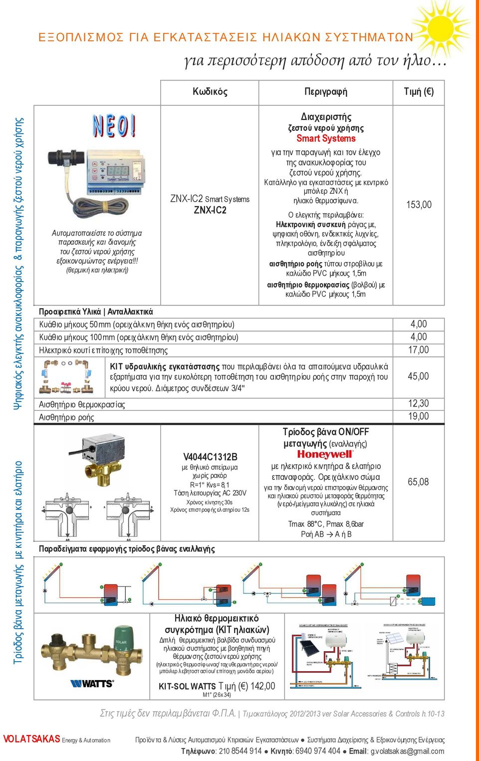 !! (θερµική και ηλεκτρική) ZNX-IC2 Smart Systems ΖΝΧ-IC2 V4044C1312B µε θηλυκό σπείρωµα χωρίς ρακόρ R=1" Kvs= 8,1 Τάση λειτουργίας AC 230V Χρόνος κίνησης 30s Χρόνος επιστ ροφ ής ελ ατηρίου 12s