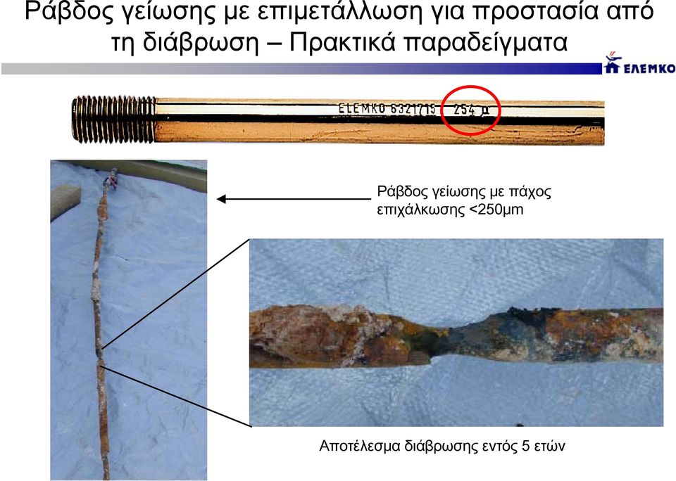 παραδείγματα Ράβδος γείωσης με πάχος