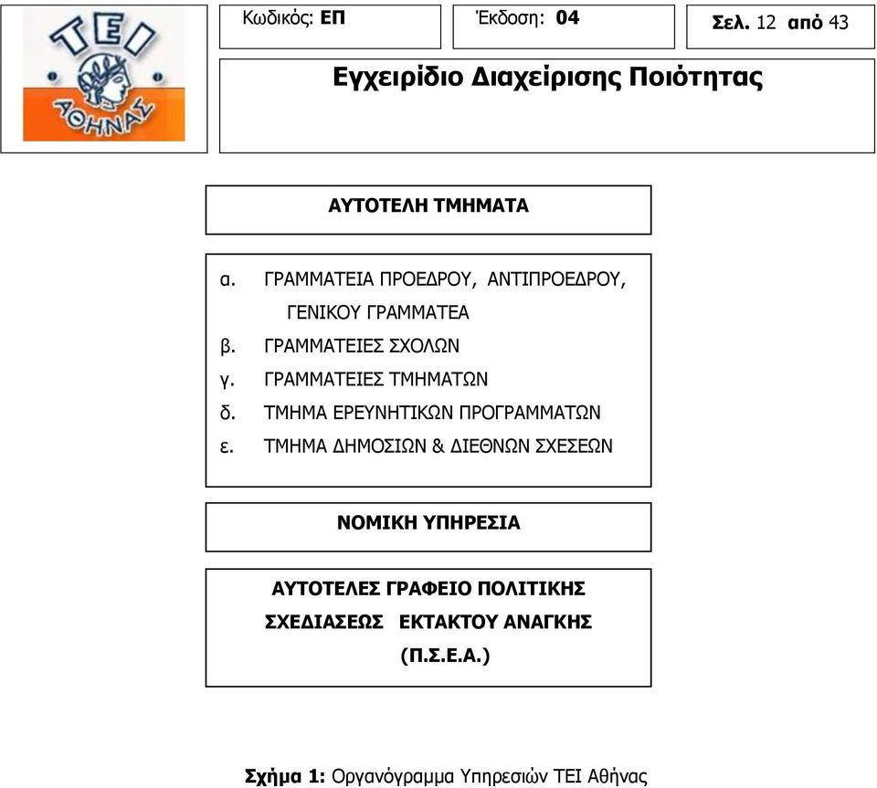 ΓΡΑΜΜΑΤΕΙΕΣ ΤΜΗΜΑΤΩΝ δ. ΤΜΗΜΑ ΕΡΕΥΝΗΤΙΚΩΝ ΠΡΟΓΡΑΜΜΑΤΩΝ ε.