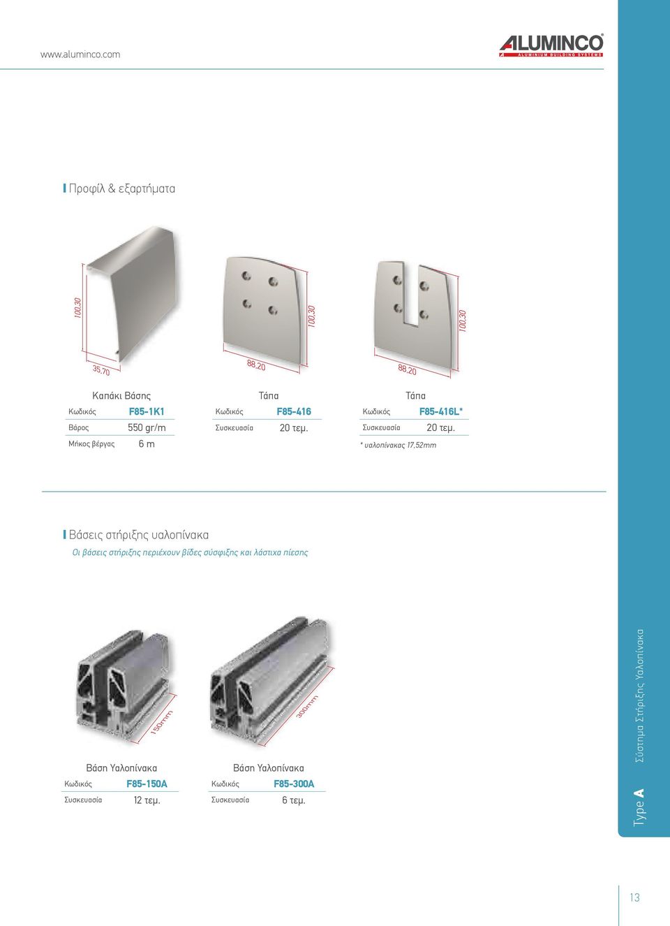 Συσκευασία 20 τεμ. Τάπα Κωδικός F85-416L* Συσκευασία 20 τεμ.