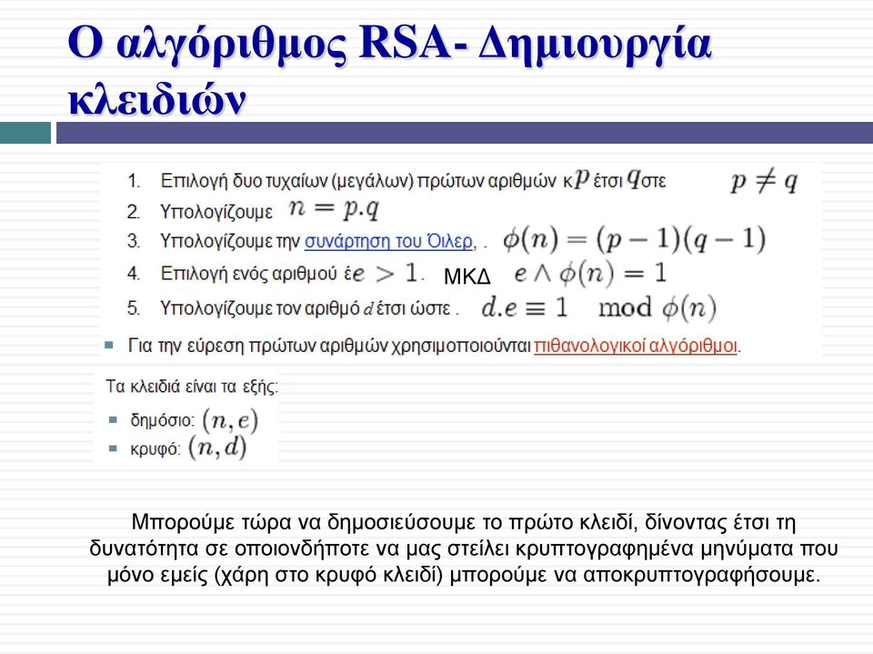 οποιονδήποτε να μας στείλει κρυπτογραφημένα μηνύματα που μόνο