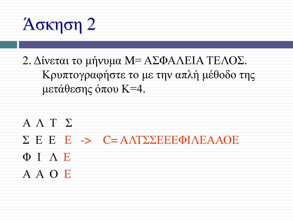Κρυπτογραφήστε το με την απλή μέθοδο της