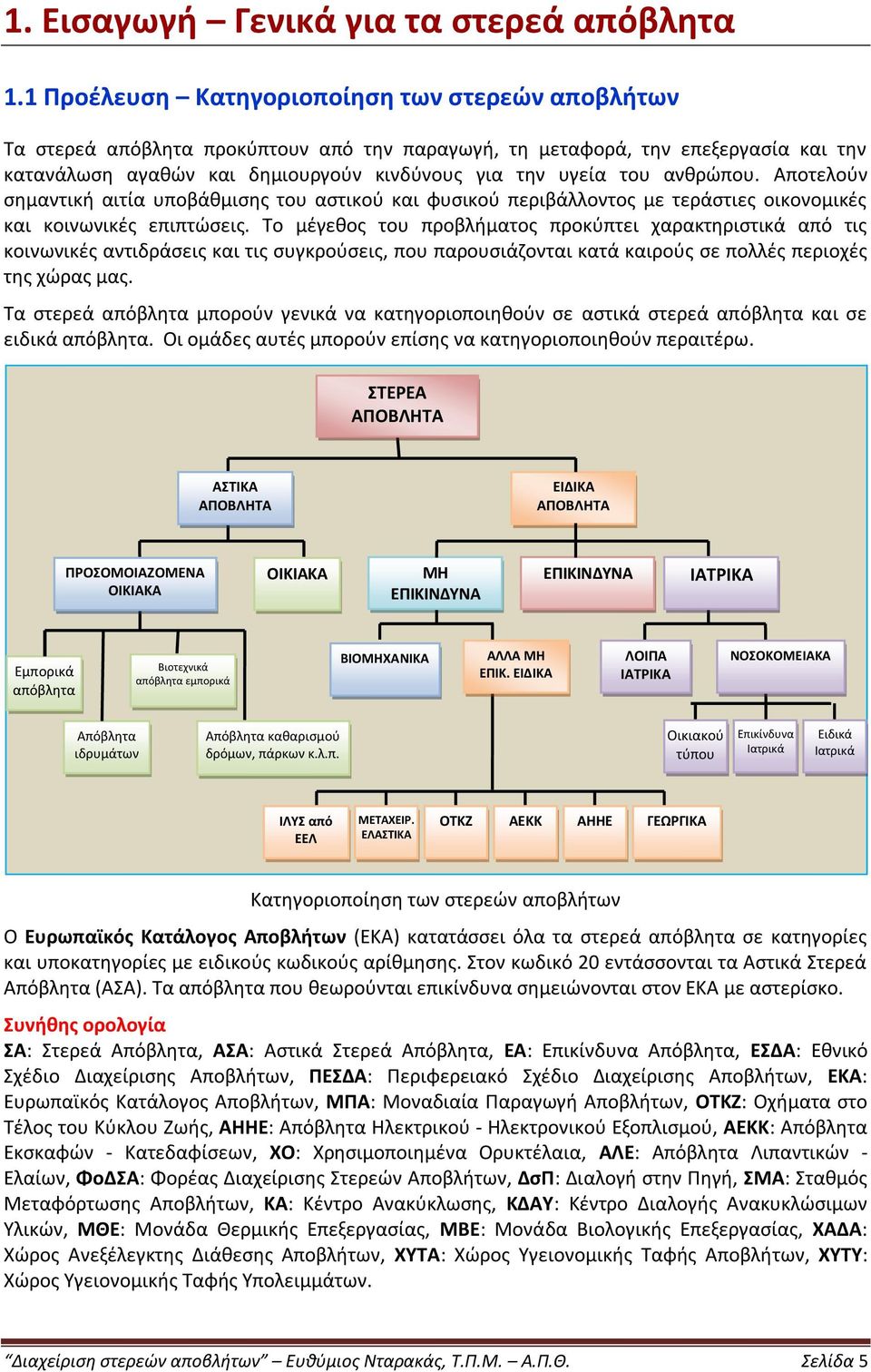 ανθρώπου. Αποτελούν σημαντική αιτία υποβάθμισης του αστικού και φυσικού περιβάλλοντος με τεράστιες οικονομικές και κοινωνικές επιπτώσεις.