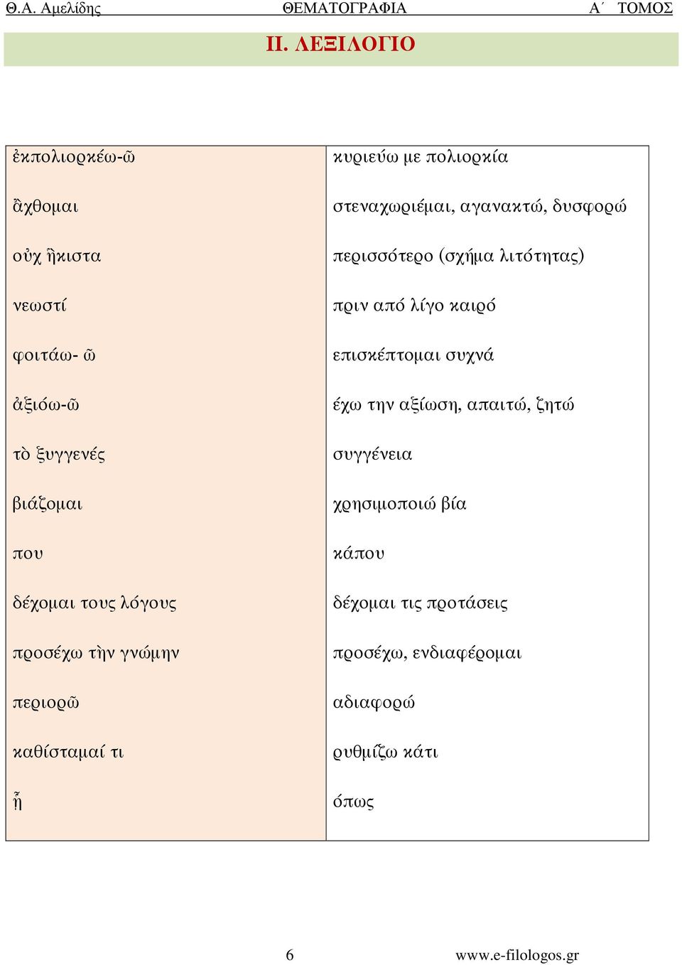 περισσότερο (σχήµα λιτότητας) πριν από λίγο καιρό επισκέπτοµαι συχνά έχω την αξίωση, απαιτώ, ζητώ