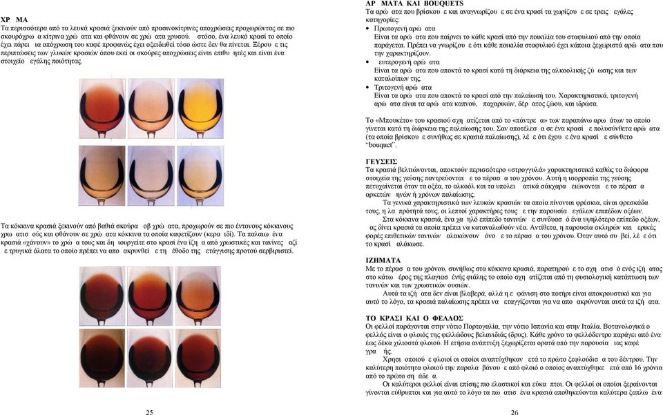 Ξέρουμε τις περιπτώσεις των γλυκών κρασιών όπου εκεί οι σκούρες αποχρώσεις είναι επιθυμητές και είναι ένα στοιχείο μεγάλης ποιότητας.