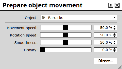 Προετοιμασία ιδιοτήτων αντικειμένου (Prepare Object properties) Κάνοντας κλικ στη συγκεκριμένη λειτουργία εμφανίζεται ένα παράθυρο με τρία πτυσσόμενα μενού: Object: Αυτό επιλέγει το αντικείμενο στο