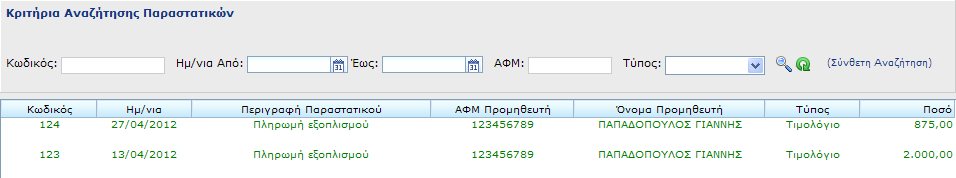 Κάνοντας δεξί κλικ πάνω στο δεύτερο παραστατικό των 2.000 ευρώ και επιλέγοντας «Προσθήκη Συσχετισμού Πληρωμής» ο χρήστης μεταφέρεται εκ νέου στο παράθυρο Πληρωμών ΠΔΕ.