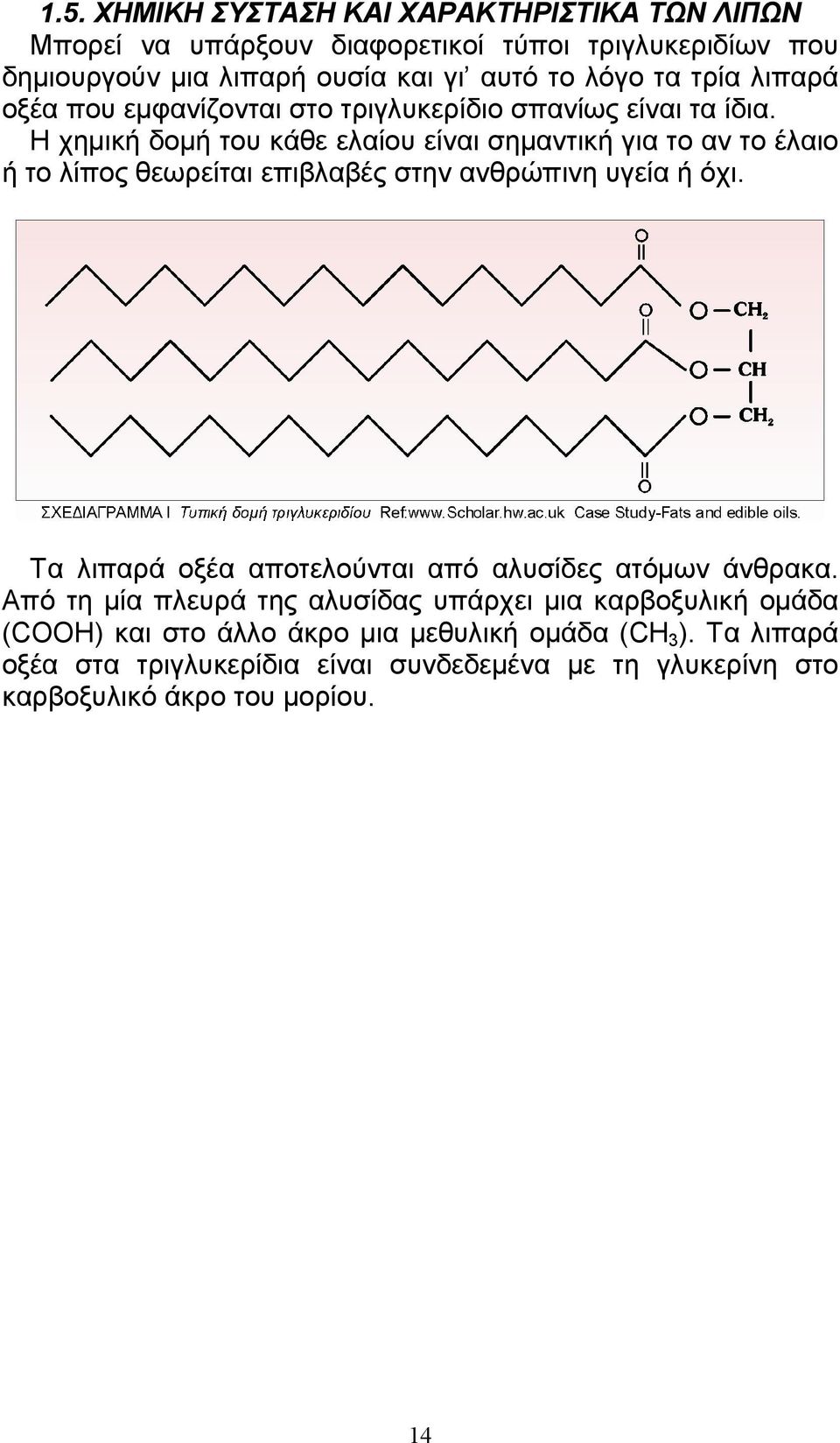 Η χηµική δοµή του κάθε ελαίου είναι σηµαντική για το αν το έλαιο ή το λίπος θεωρείται επιβλαβές στην ανθρώπινη υγεία ή όχι.