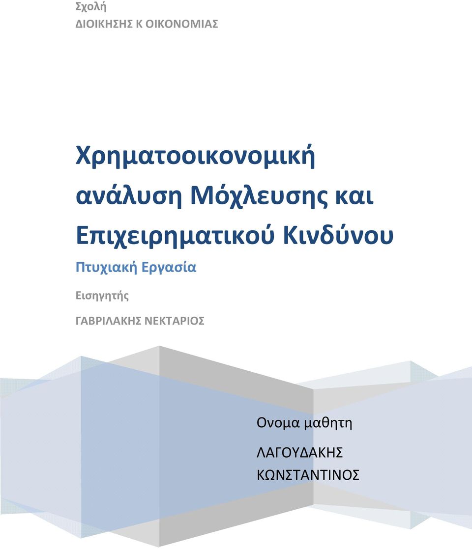 Επιχειρηματικού Κινδύνου Πτυχιακή Εργασία
