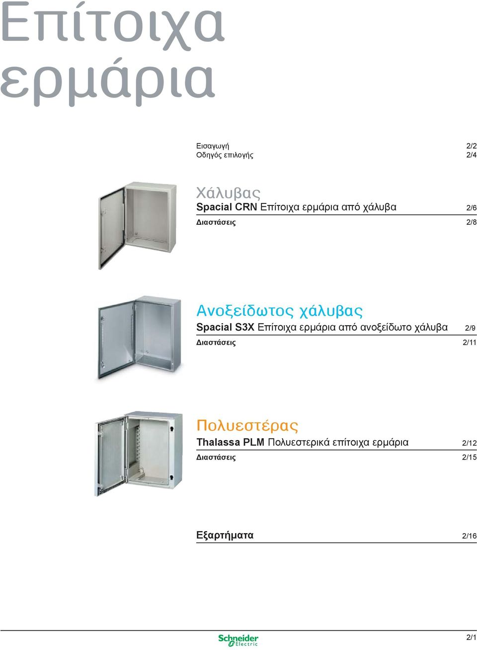 S3X Επίτοιχα ερμάρια από ανοξείδωτο χάλυβα 2/9 Διαστάσεις 2/11 Πολυεστέρας