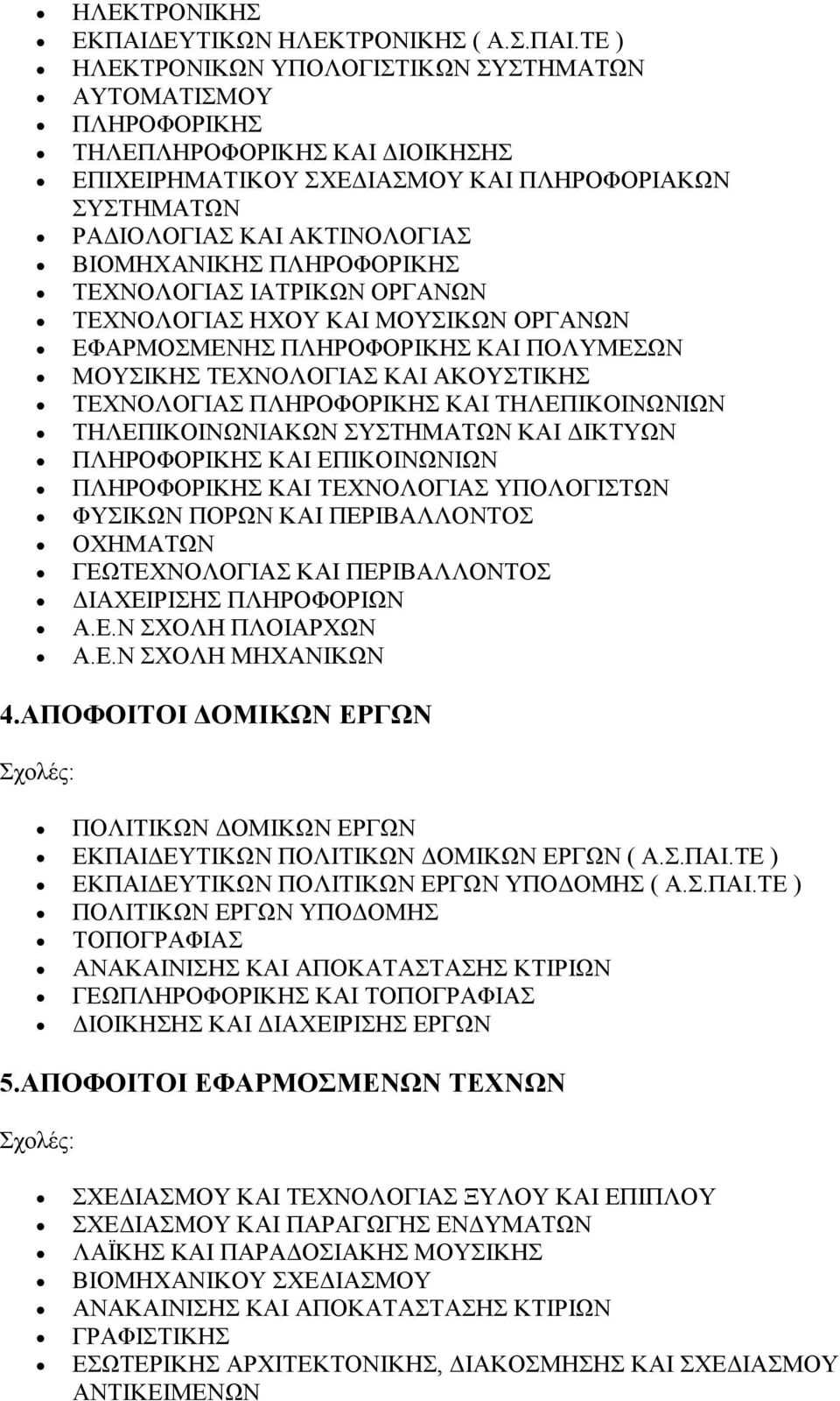 ΤΕ ) ΗΛΕΚΤΡΟΝΙΚΩΝ ΥΠΟΛΟΓΙΣΤΙΚΩΝ ΑΥΤΟΜΑΤΙΣΜΟΥ ΠΛΗΡΟΦΟΡΙΚΗΣ ΤΗΛΕΠΛΗΡΟΦΟΡΙΚΗΣ ΚΑΙ ΔΙΟΙΚΗΣΗΣ ΕΠΙΧΕΙΡΗΜΑΤΙΚΟΥ ΣΧΕΔΙΑΣΜΟΥ ΚΑΙ ΠΛΗΡΟΦΟΡΙΑΚΩΝ ΡΑΔΙΟΛΟΓΙΑΣ ΚΑΙ ΑΚΤΙΝΟΛΟΓΙΑΣ ΒΙΟΜΗΧΑΝΙΚΗΣ ΠΛΗΡΟΦΟΡΙΚΗΣ