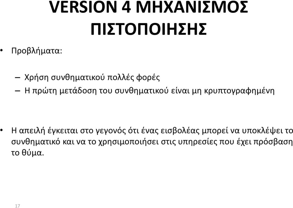 απειλή έγκειται στο γεγονός ότι ένας εισβολέας μπορεί να υποκλέψει το