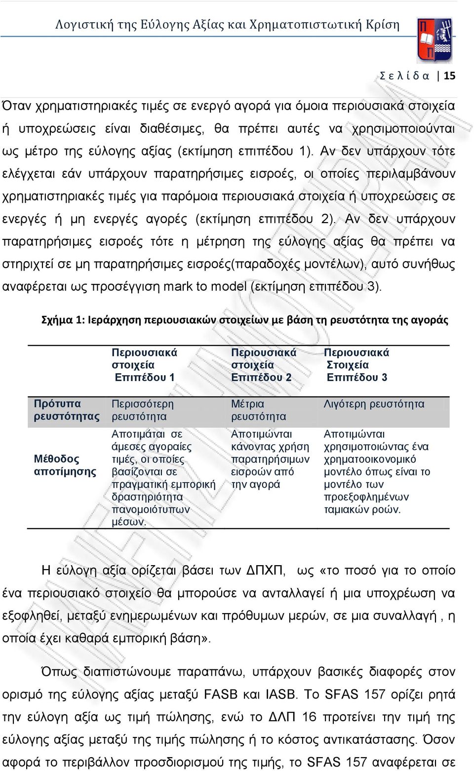 Αν δεν υπάρχουν τότε ελέγχεται εάν υπάρχουν παρατηρήσιμες εισροές, οι οποίες περιλαμβάνουν χρηματιστηριακές τιμές για παρόμοια περιουσιακά στοιχεία ή υποχρεώσεις σε ενεργές ή μη ενεργές αγορές