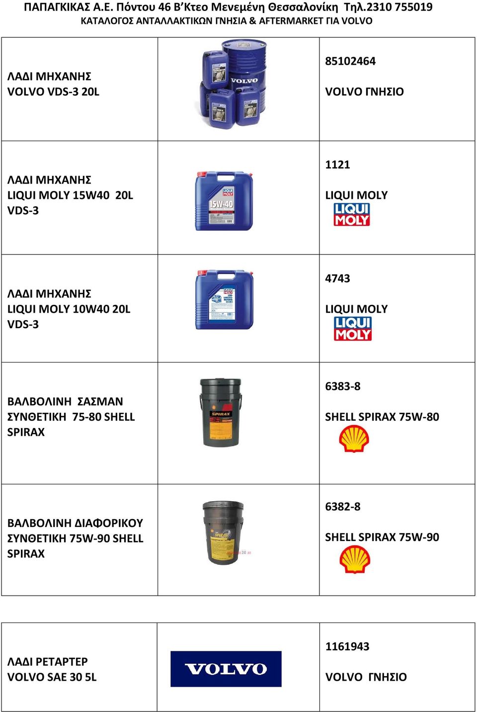 ΣΥΝΘΕΤΙΚΗ 75-80 SHELL SPIRAX 6383-8 SHELL SPIRAX 75W-80 BAΛΒΟΛΙΝΗ ΔΙΑΦΟΡΙΚΟΥ