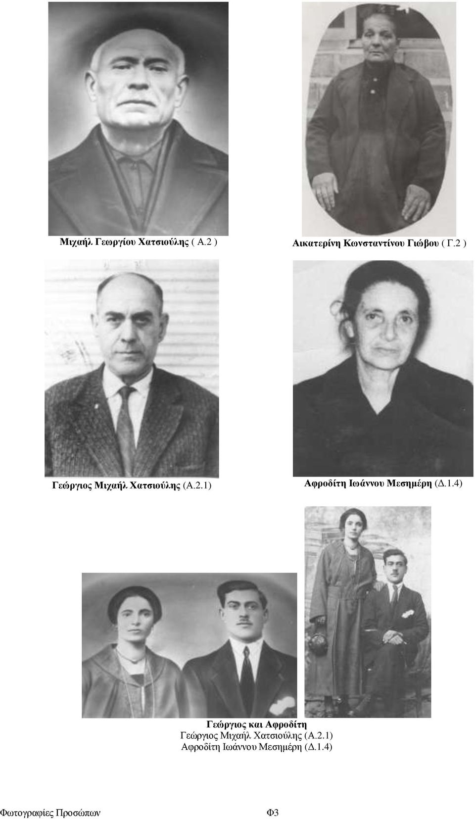 2 ) Γεώργιος Μιχαήλ Χατσιούλης (Α.2.1) Αφροδίτη Ιωάννου Μεσημέρη (Δ.
