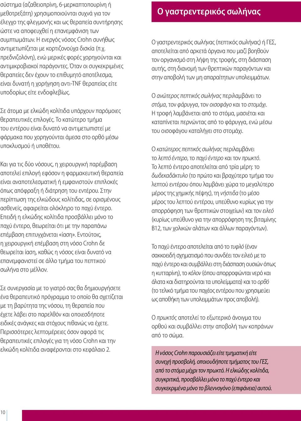 Όταν οι συγκεκριμένες θεραπείες δεν έχουν το επιθυμητό αποτέλεσμα, είναι δυνατή η χορήγηση αντι-tnf θεραπείας είτε υποδορίως είτε ενδοφλεβίως.
