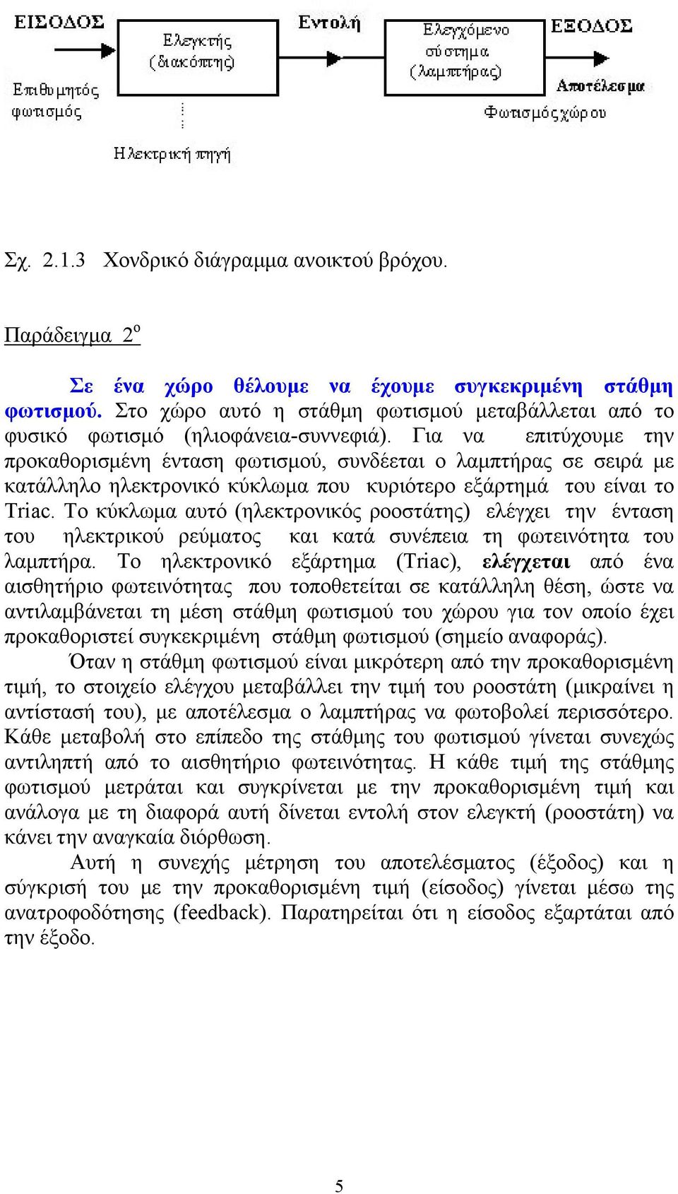 Για να επιτύχουμε την προκαθορισμένη ένταση φωτισμού, συνδέεται ο λαμπτήρας σε σειρά με κατάλληλο ηλεκτρονικό κύκλωμα που κυριότερο εξάρτημά του είναι το Triac.