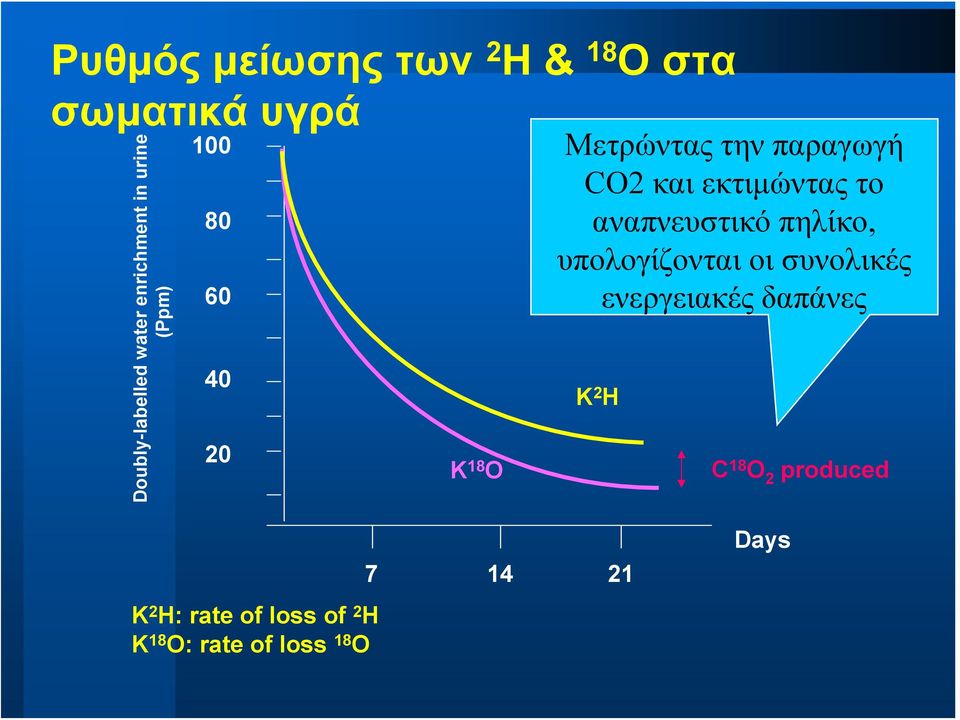 το αναπνευστικό πηλίκο, υπολογίζονται οι συνολικές ενεργειακές δαπάνες K 2 H C