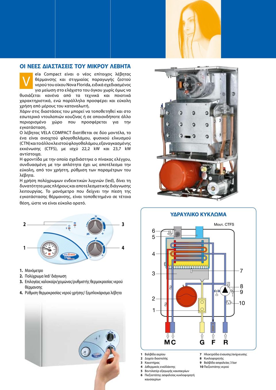 Vela compact. Επίτοιχος λέβητας αερίου για θέρμανση και στιγμιαία παραγωγή  ζεστού νερού χρήσης C Β ά θ ο ς. Ύ ψ ο ς. - PDF Free Download