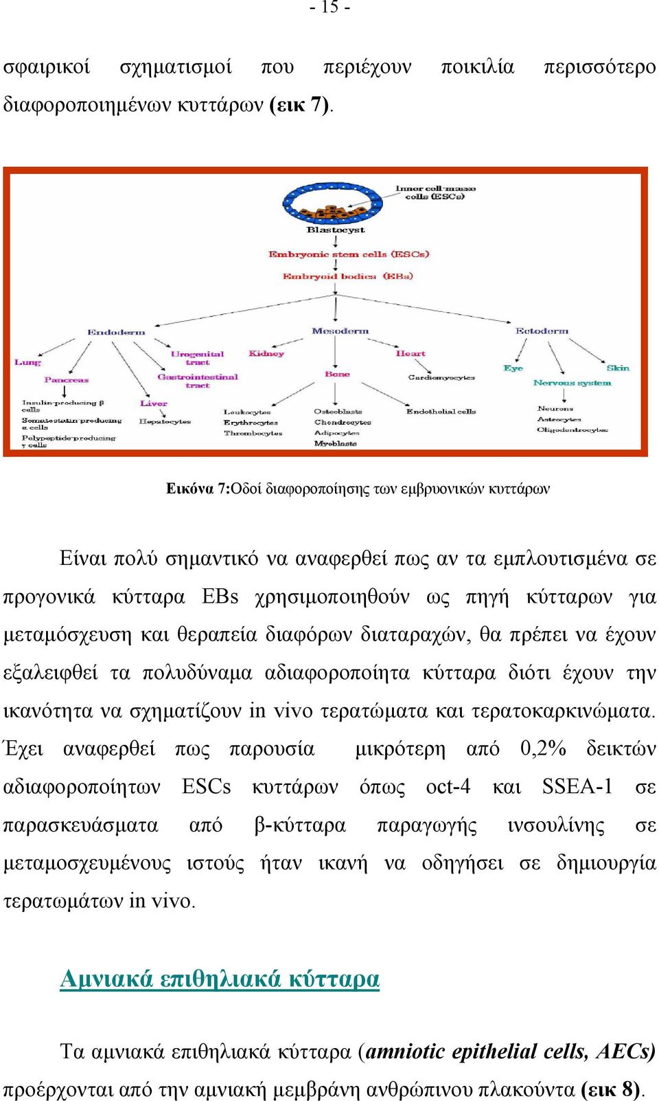 διαφόρων διαταραχών, θα πρέπει να έχουν εξαλειφθεί τα πολυδύναμα αδιαφοροποίητα κύτταρα διότι έχουν την ικανότητα να σχηματίζουν in vivo τερατώματα και τερατοκαρκινώματα.