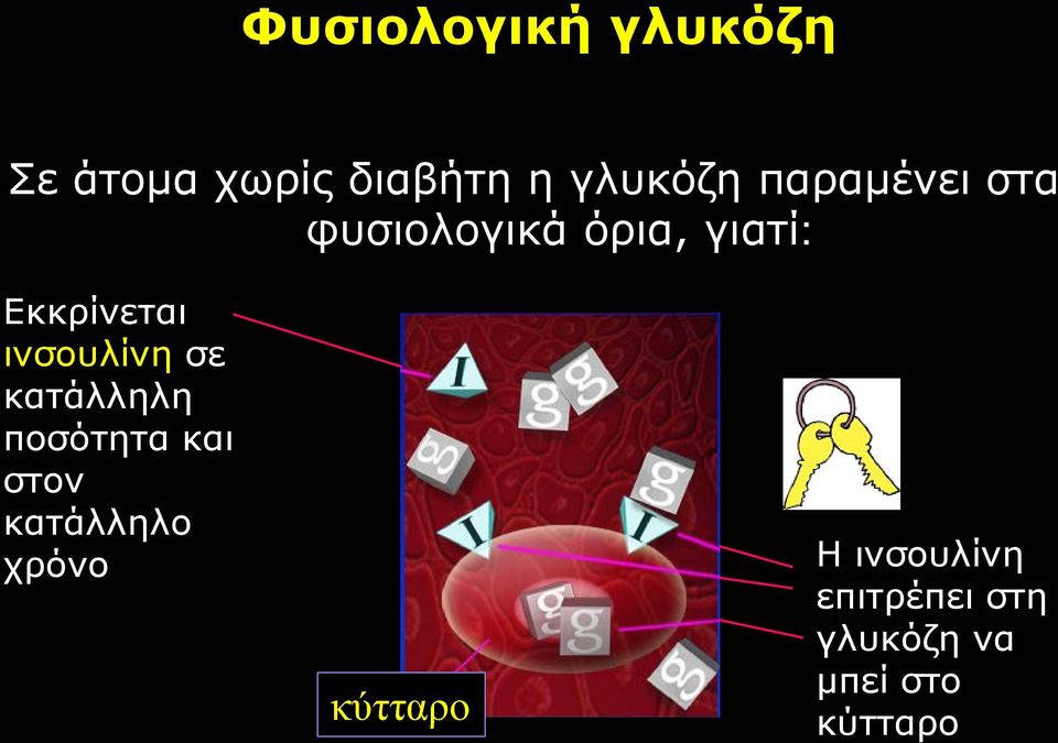 ινσουλίνη σε κατάλληλη ποσότητα και στον κατάλληλο