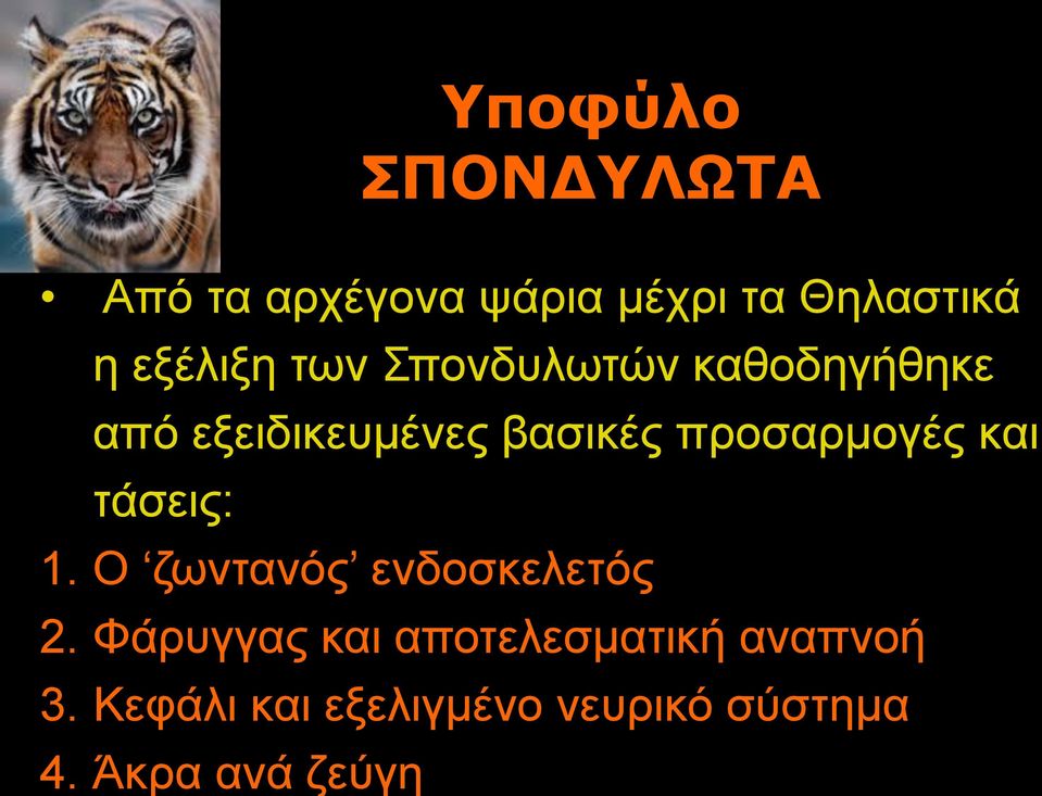 προσαρμογές και τάσεις: 1. Ο ζωντανός ενδοσκελετός 2.